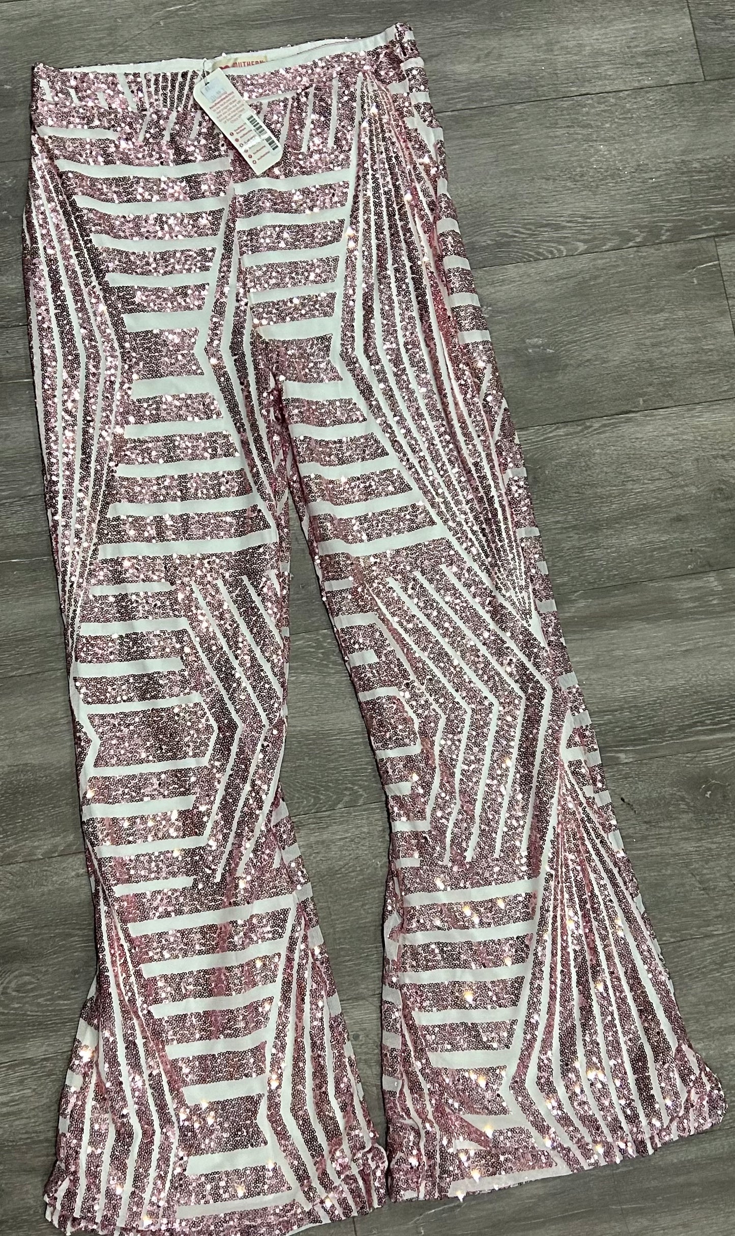 SEQUIN FLARE PANTS