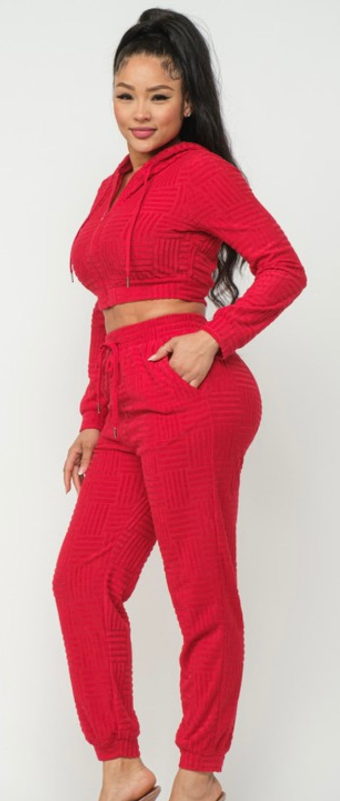 2 PC PATTERN CROP JOGGER