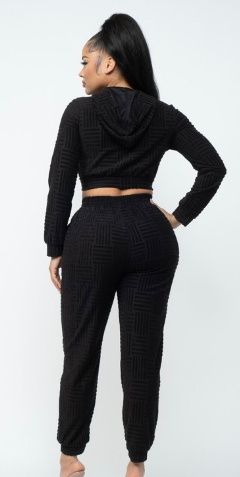 2 PC PATTERN CROP JOGGER