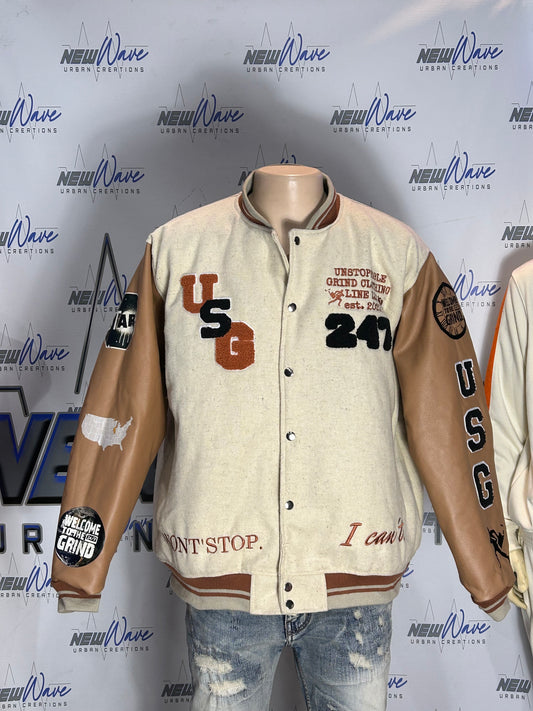 Unstoppable grind varsity jacket