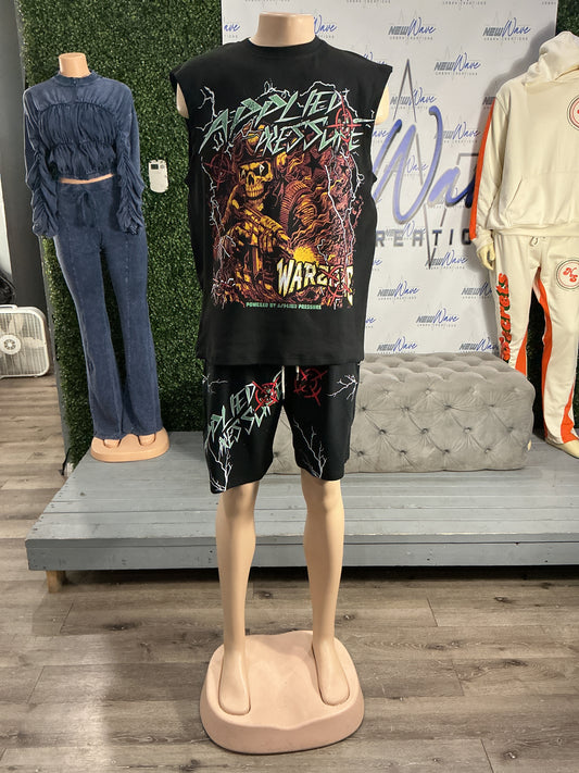 AP sleeveless short set