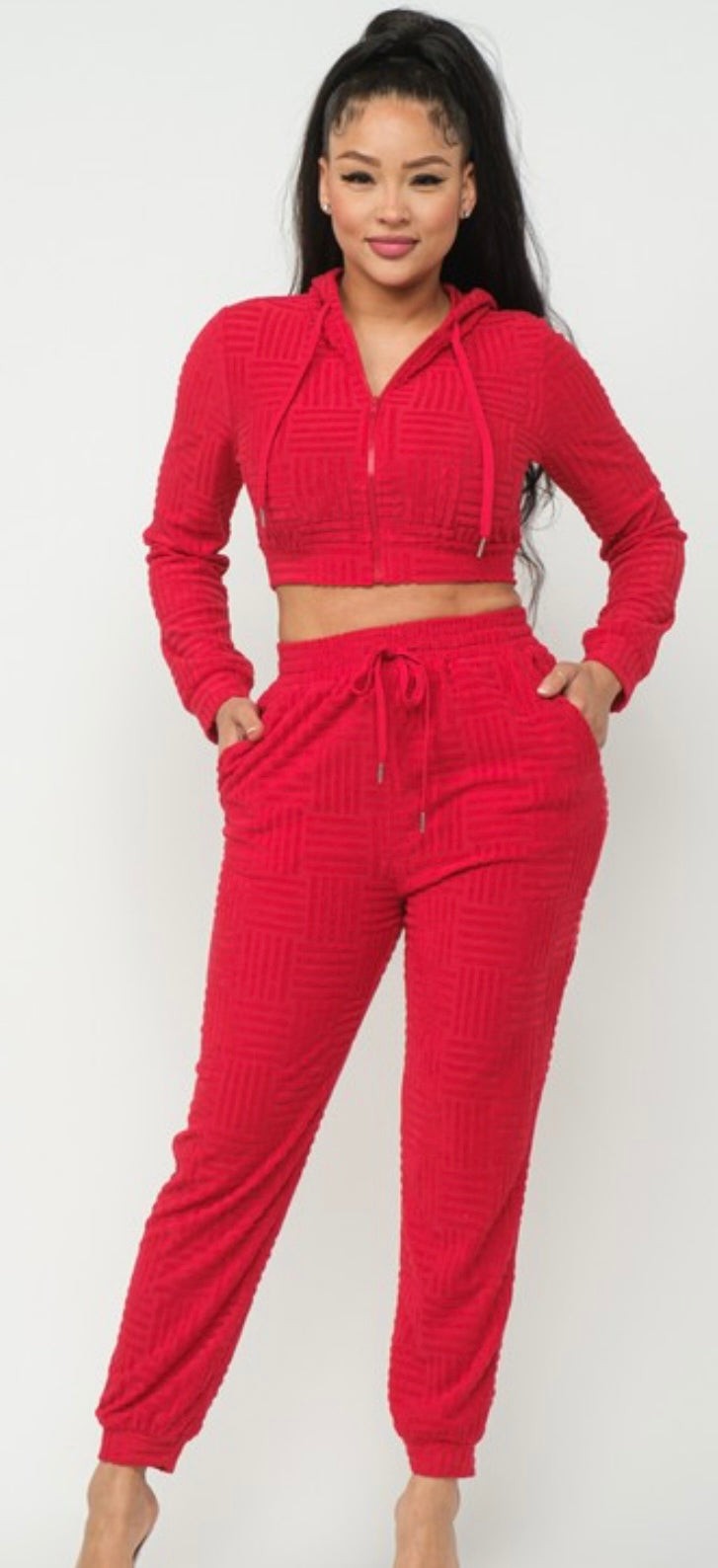 2 PC PATTERN CROP JOGGER