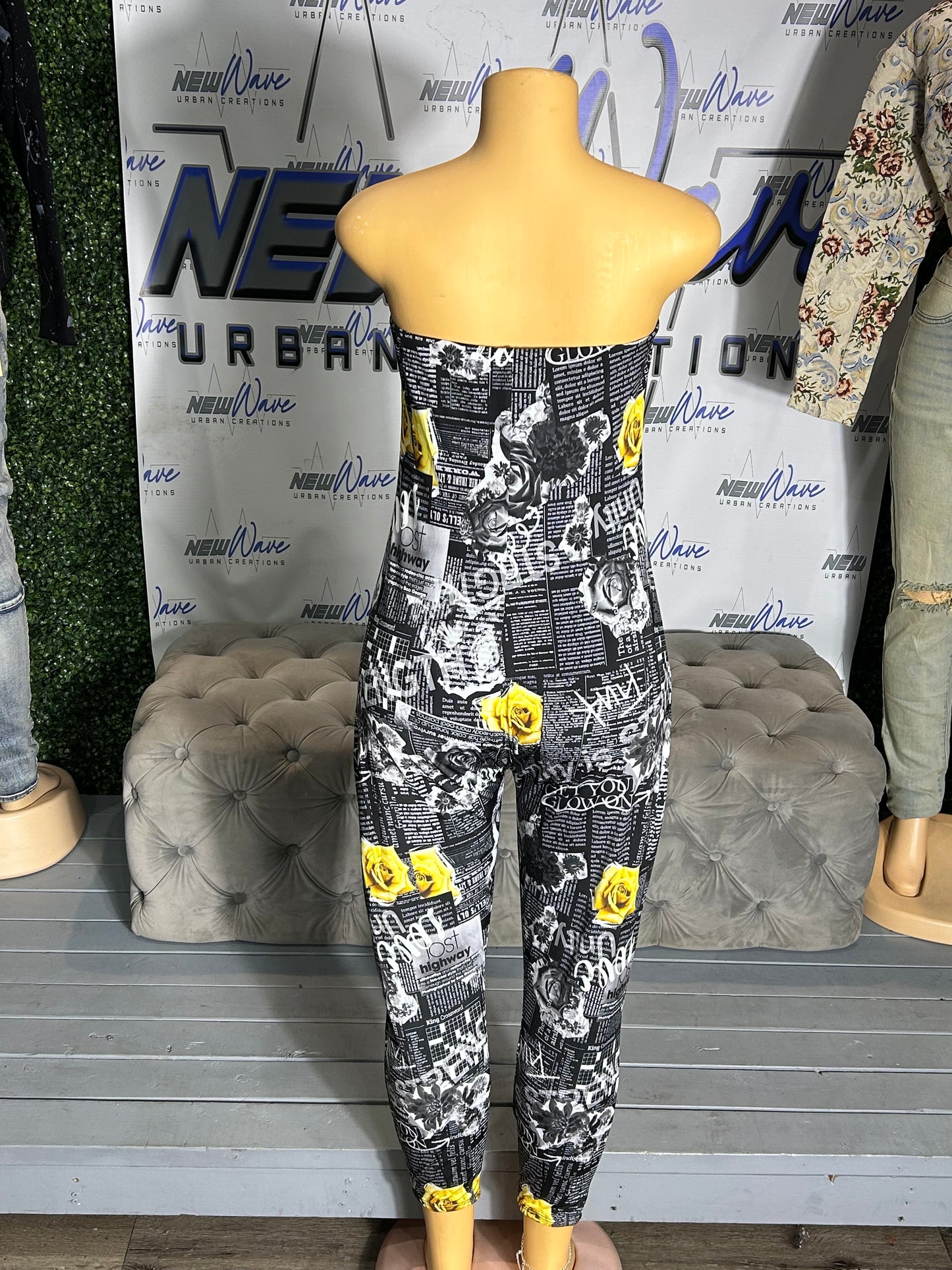 TEXT JUMPSUIT