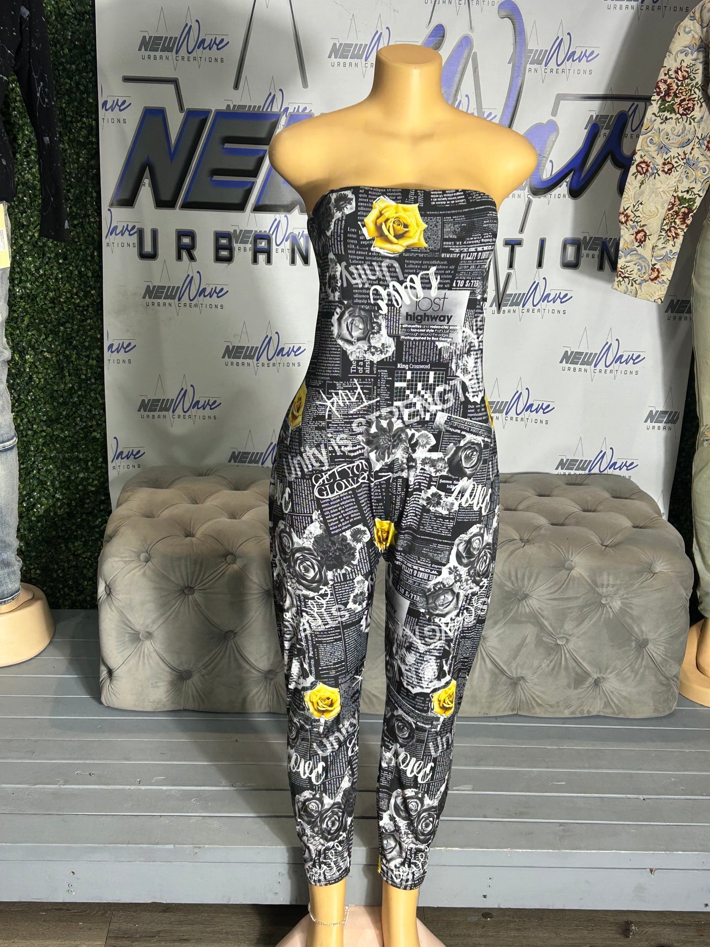 TEXT JUMPSUIT