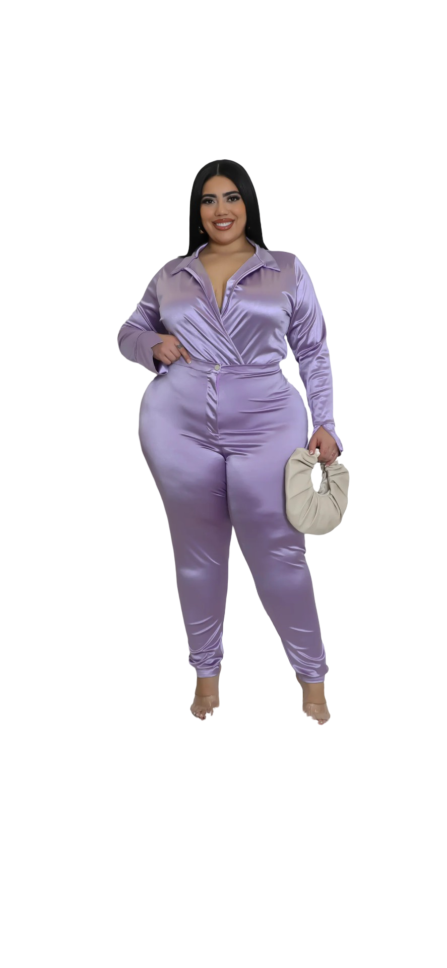SATIN POWER BODYSUIT SET