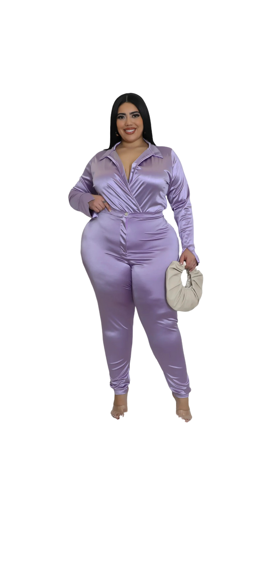 SATIN POWER BODYSUIT SET