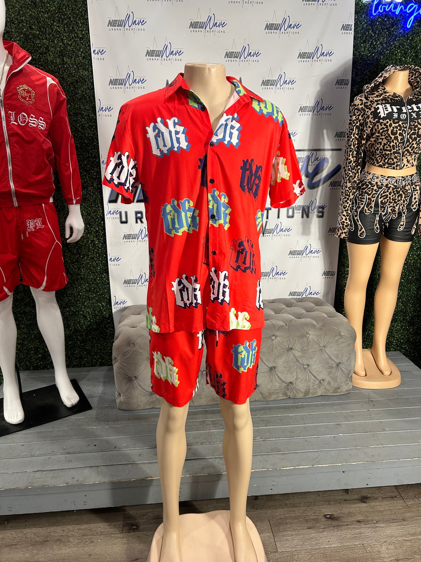 TDK Button Up Short Set