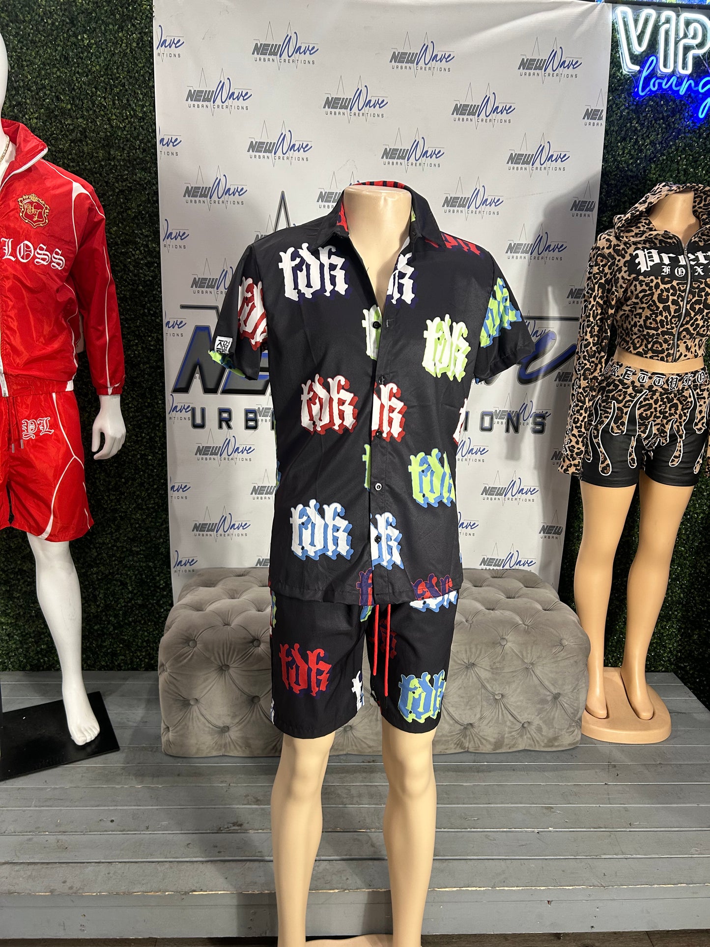 TDK Button Up Short Set